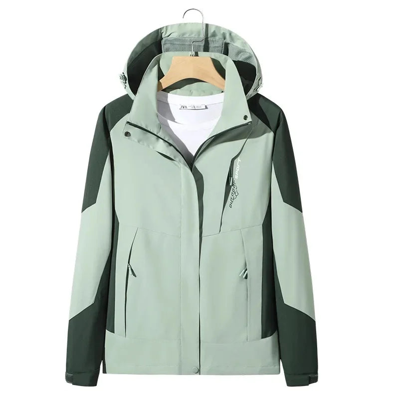 SUENTA Unisex-Skijacke Modische Wandern Skifahren Wind Schützt Grün
