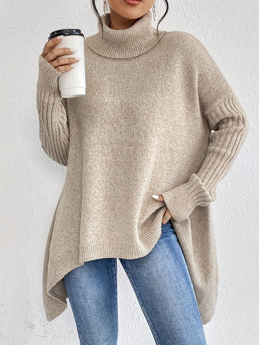 Luna | Jersey de invierno oversize para mujer, cómodo y con cuello alto