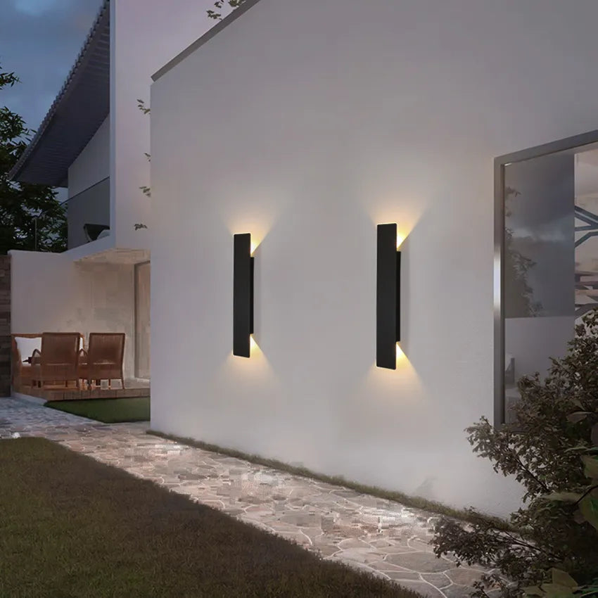 SUENTA Wasserdichte Außenwandlampen Wandleuchte 18W LED Aluminium Schwarz