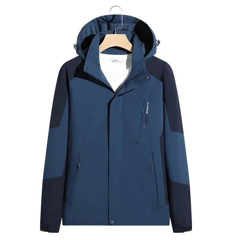 SUENTA Unisex-Skijacke Modische Wandern Skifahren Wind Schützt Blau