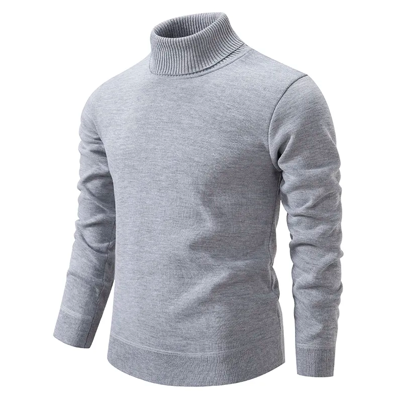 SUENTA Baumwolle - Rollkragenpullover Skandinavischer Stil Grau