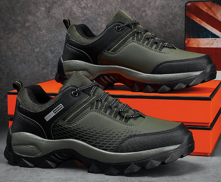 SUENTA Barfuß Wander Schuhe Herren Schnüren für Spaziergänge - Laufschuhe Grün