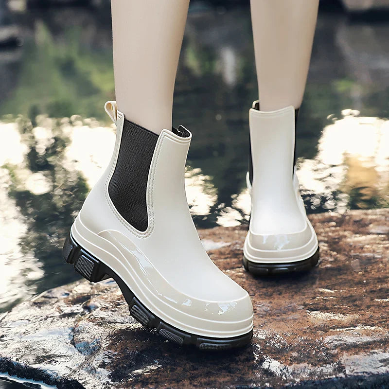 SUENTA Damen Wasserdichte Gummistiefel | Kurzrohr - Winterstiefel
