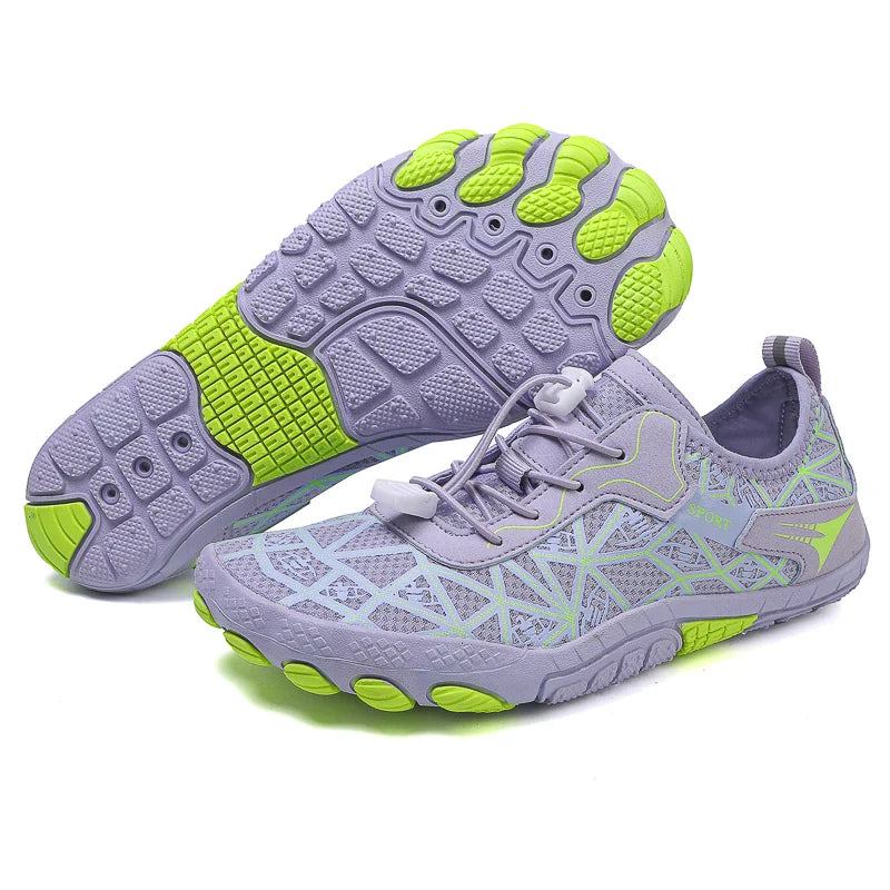 SUENTA Unisex Barfußschuhe Stylische Wasserdicht Strand Wassersport Lila