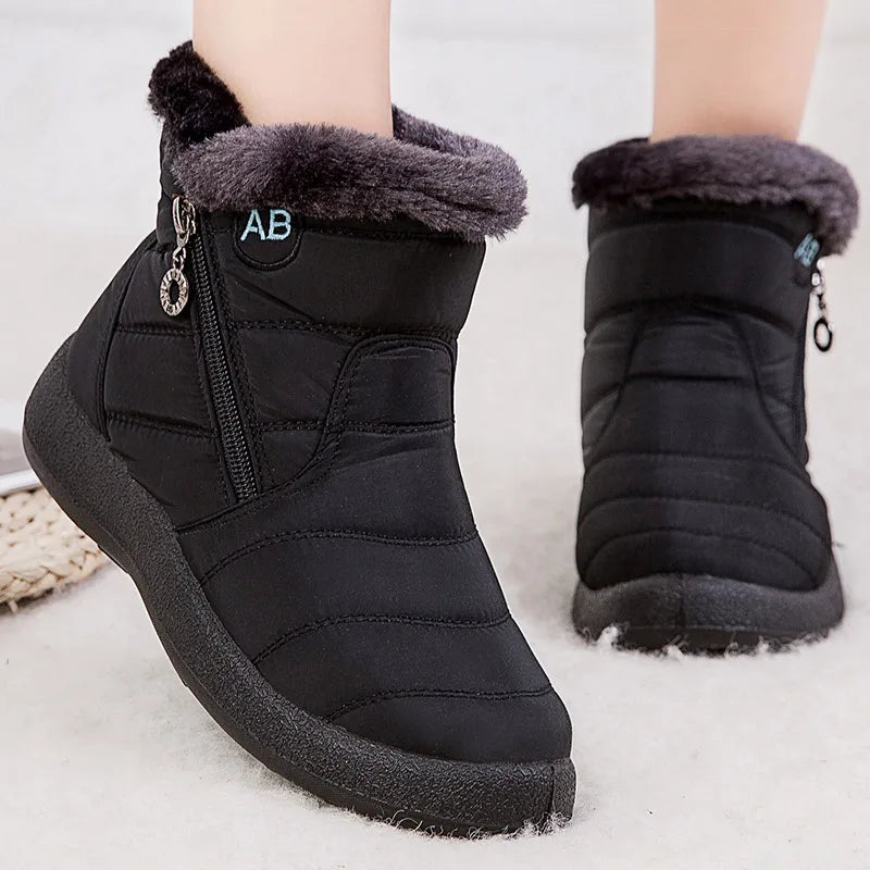 SUENTA Damen Winter-Schneestiefel Design Für Schnee Alltag - Winterstiefel Schwarz