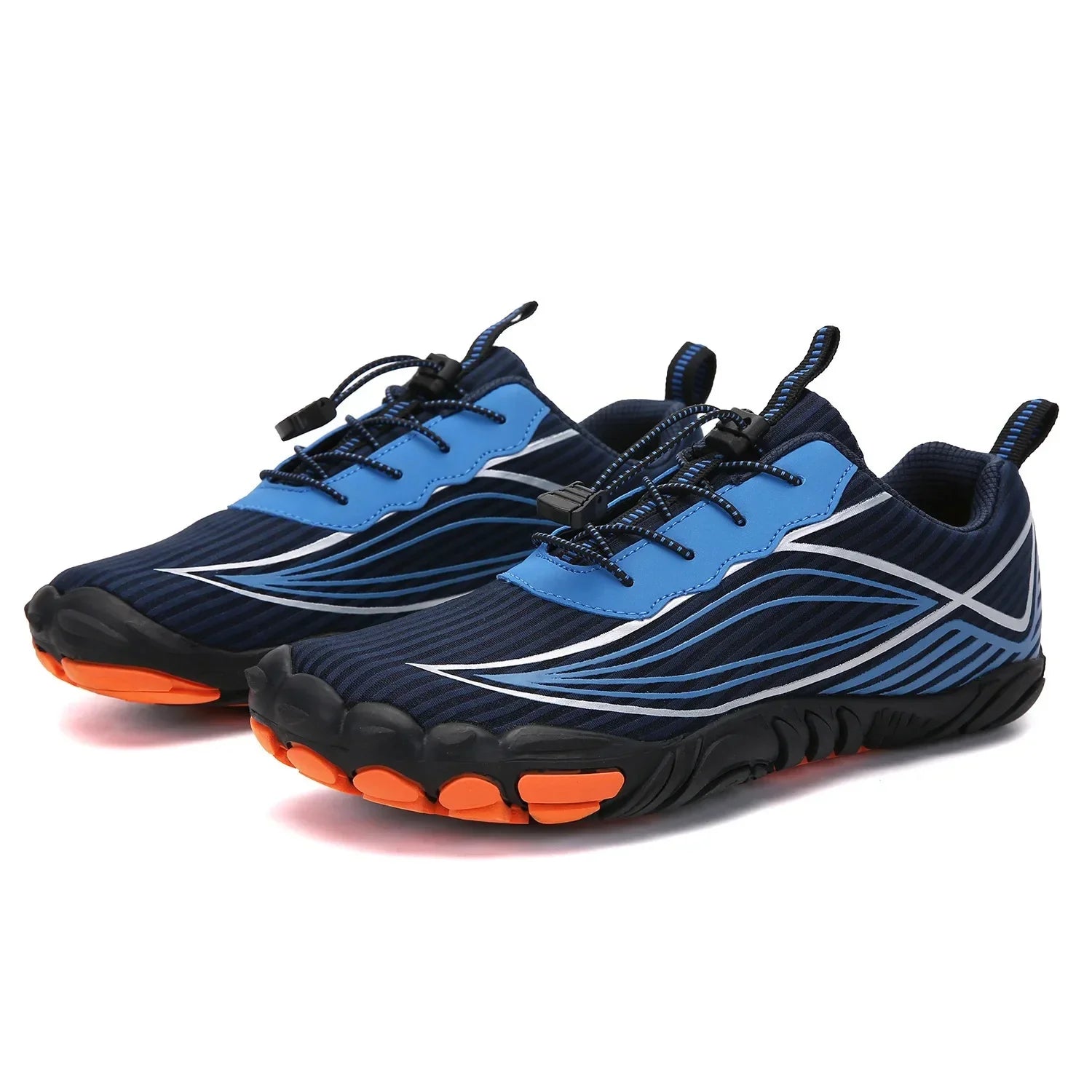 SUENTA Unisex Flache Barfußschuhe Wasserdichte Fünfzehige Aufbau Blau