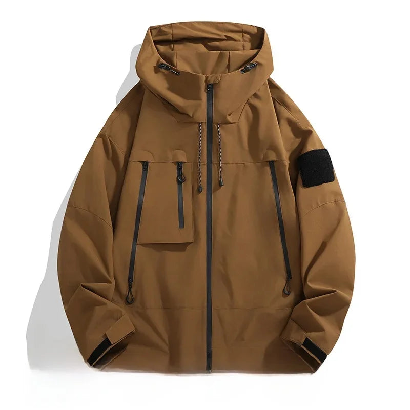 SUENTA Herren Softshell Jacke Mit Kapuze Design Bewegungsfreiheit Braun