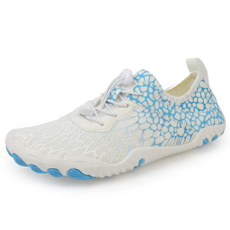 SUENTA Unisex Barfußschuhe Wasserdicht Minimalistisches Design Weiß Blau