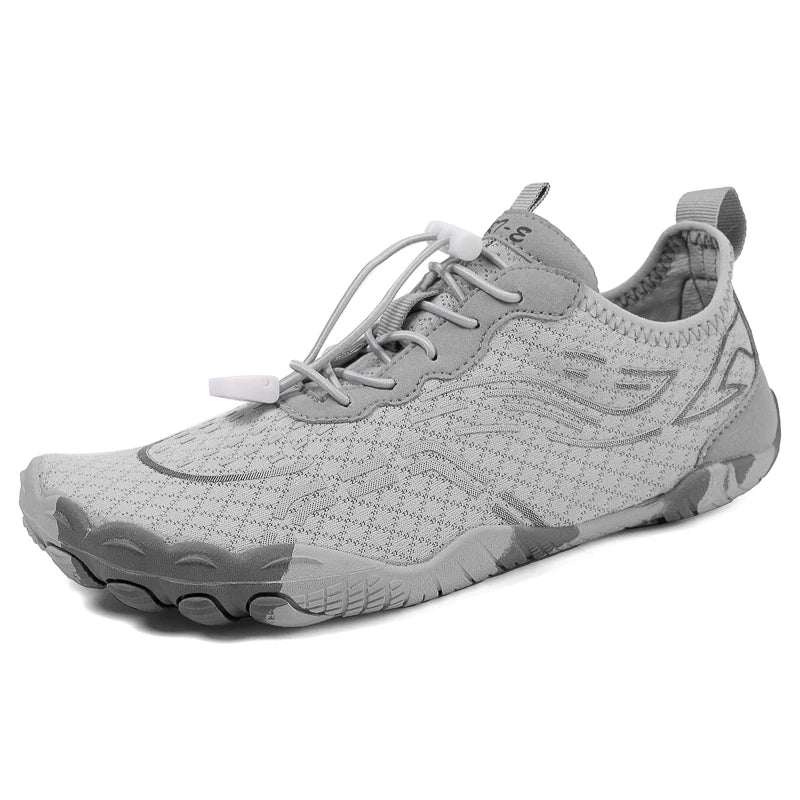 SUENTA Unisex Wasserdichte Barfußschuhe Rutschfeste Sohle Grau