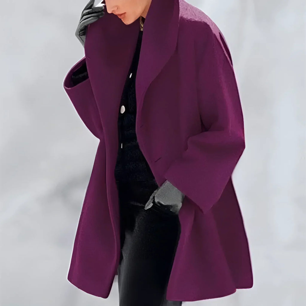 SUENTA Damen Winter Klassiker Trench Mantel Zeitlose Eleganz Warme - Winterjacke Damen Voilett