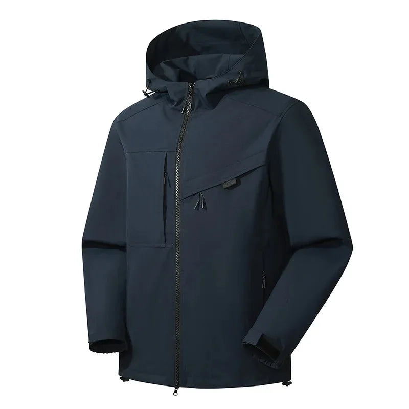 SUENTA Skijacke Lässige Skijacke mit Kapuze für Herren Sportlich Marineblau