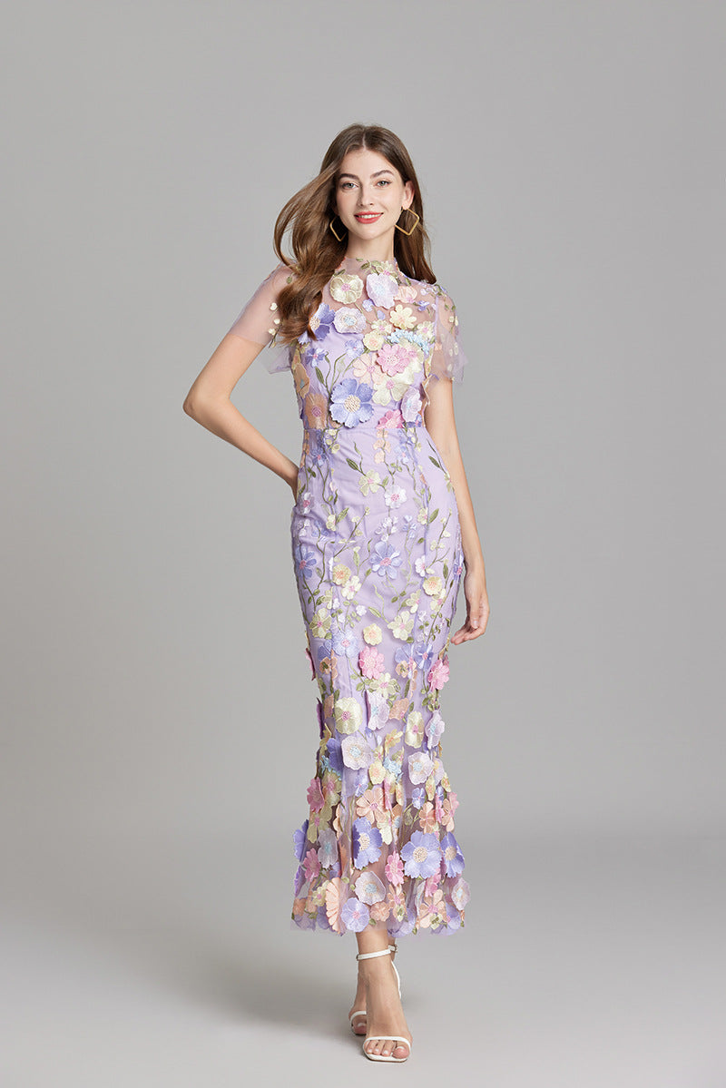 SUENTA Damen Maxi Kleid – Elegantes Ärmelloses Besticktes Kleid