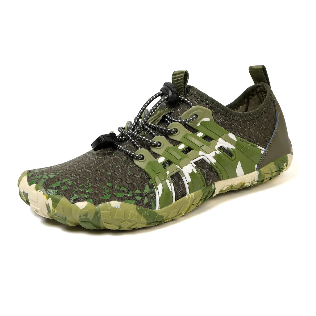 SUENTA Herren Damen Barfußschuhe Wasserdichte Farbenfrohe Design Armeegrün