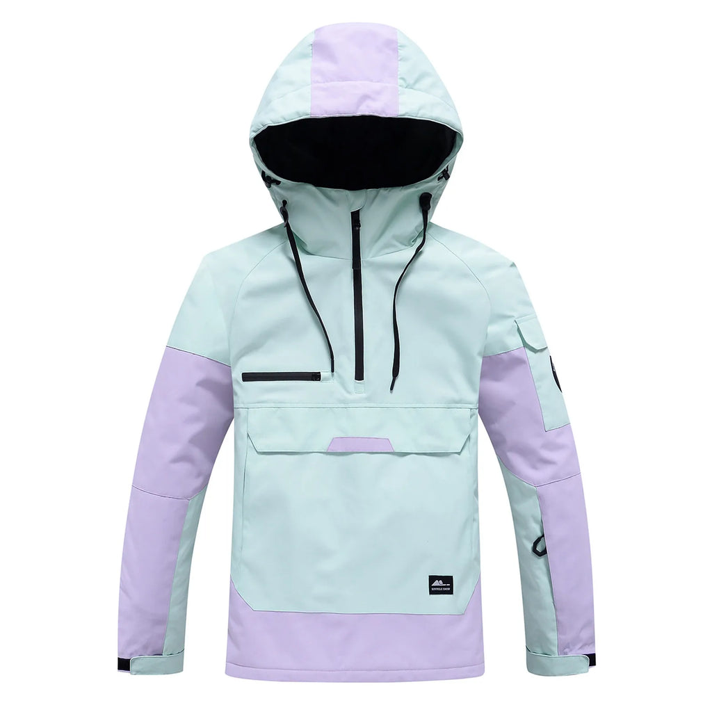 SUENTA Unisex Winter Skijacke Mit Kapuze Vielseitiger Schutz Kälte Mintgrün
