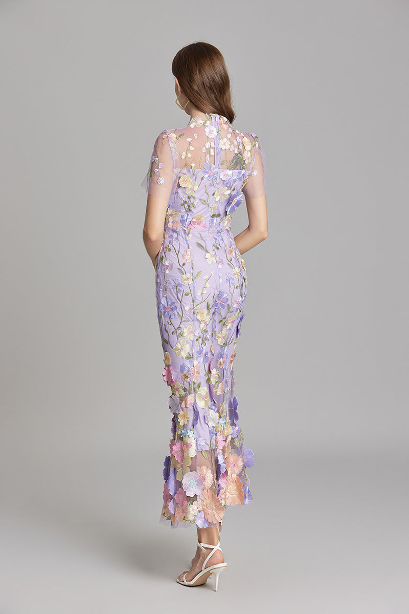 SUENTA Damen Maxi Kleid – Elegantes Ärmelloses Besticktes Kleid