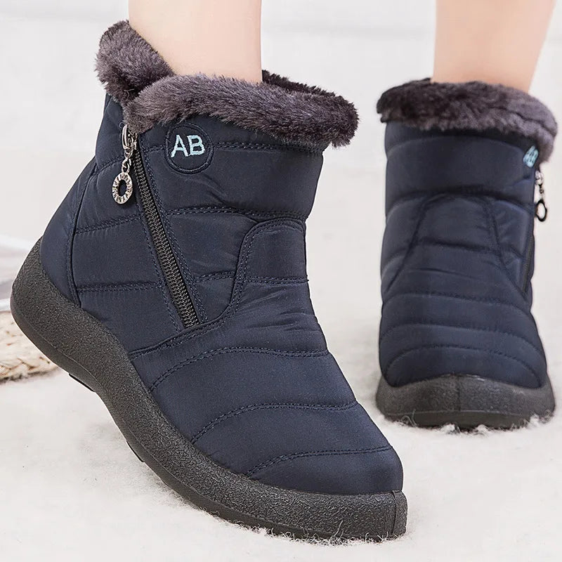 SUENTA Damen Winter-Schneestiefel Design Für Schnee Alltag - Winterstiefel Blau