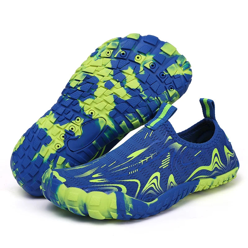 SUENTA Unisex Reinschlüpfen Barfußschuhe Wasserdichte Rutschfeste Sohle Grün