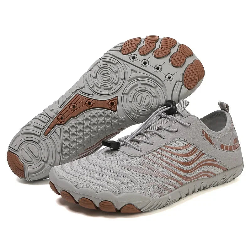 SUENTA Unisex Wasserdicht Barfußschuhe Bewegungsfreiheit Wander Braun