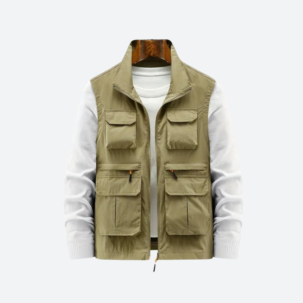 SUENTA Damen Funktionelles Outdoor-Weste Für Abenteuer Und Natur Khaki