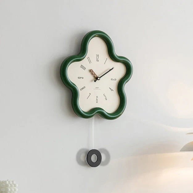 SUENTA 3D Blumenpendeluhr Geräuschloses Uhrwerk Für Schlafzimmer
