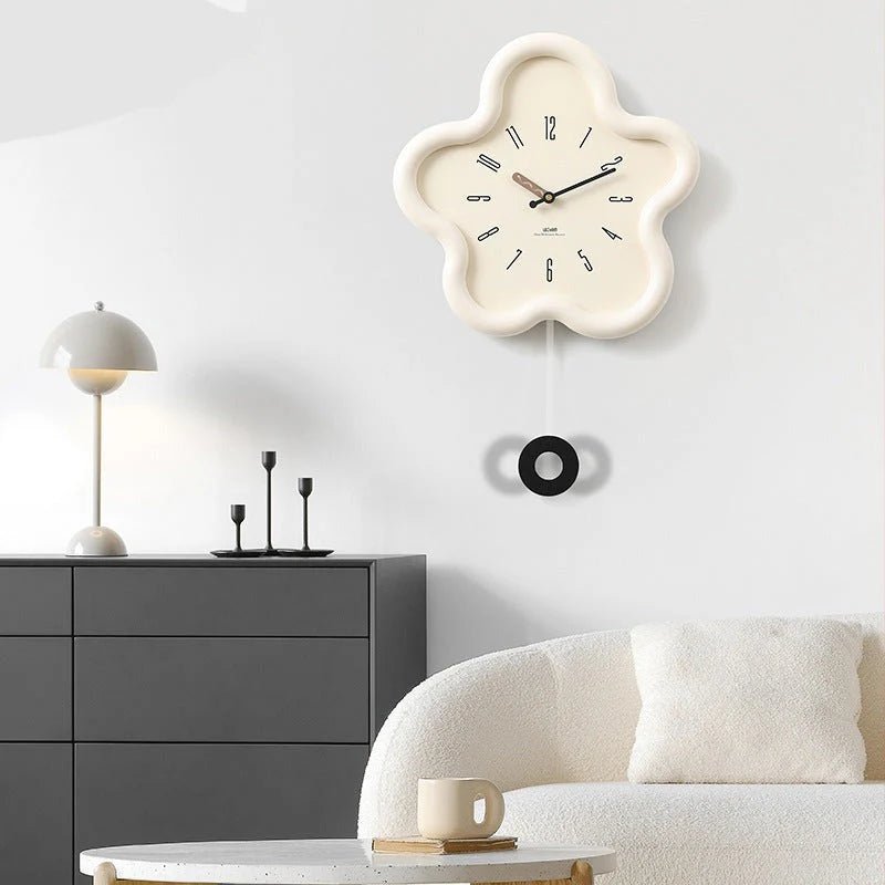 SUENTA 3D Blumenpendeluhr Geräuschloses Uhrwerk Für Schlafzimmer