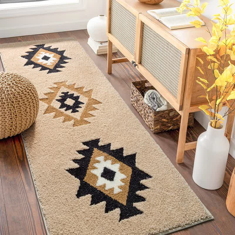 SUENTA Absorbierender Bohemian Teppich Für Gemütliche Schlafzimmer Kamel