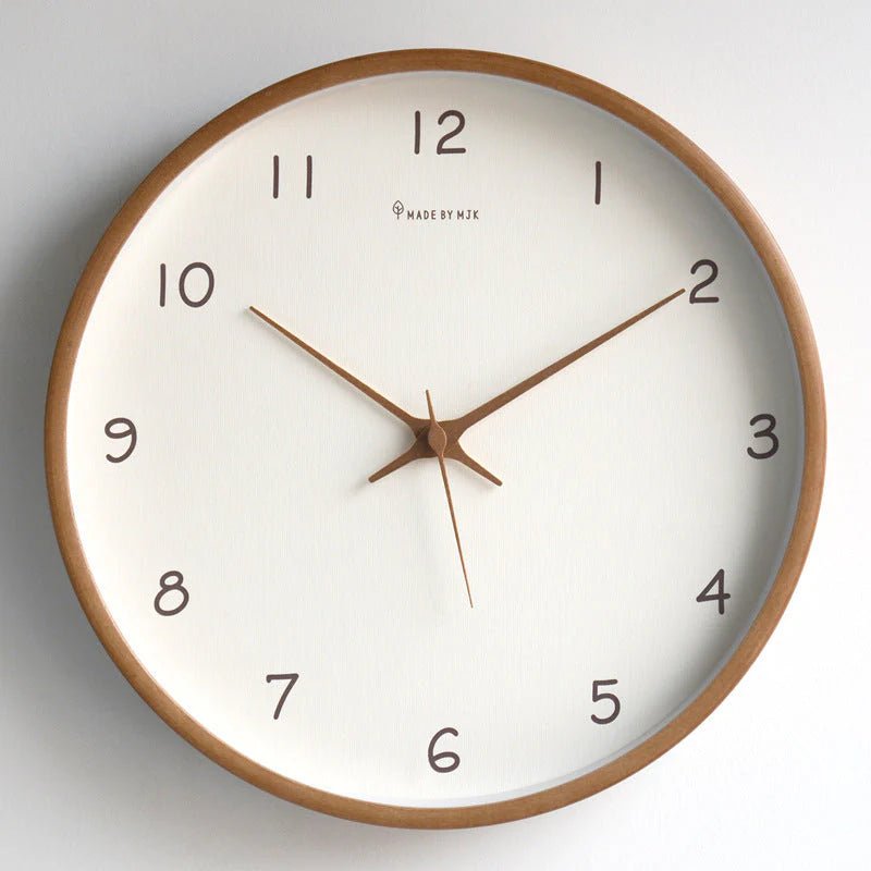 SUENTA Analoge Wanduhr Aus Massivholz Minimalistisches Design Braun