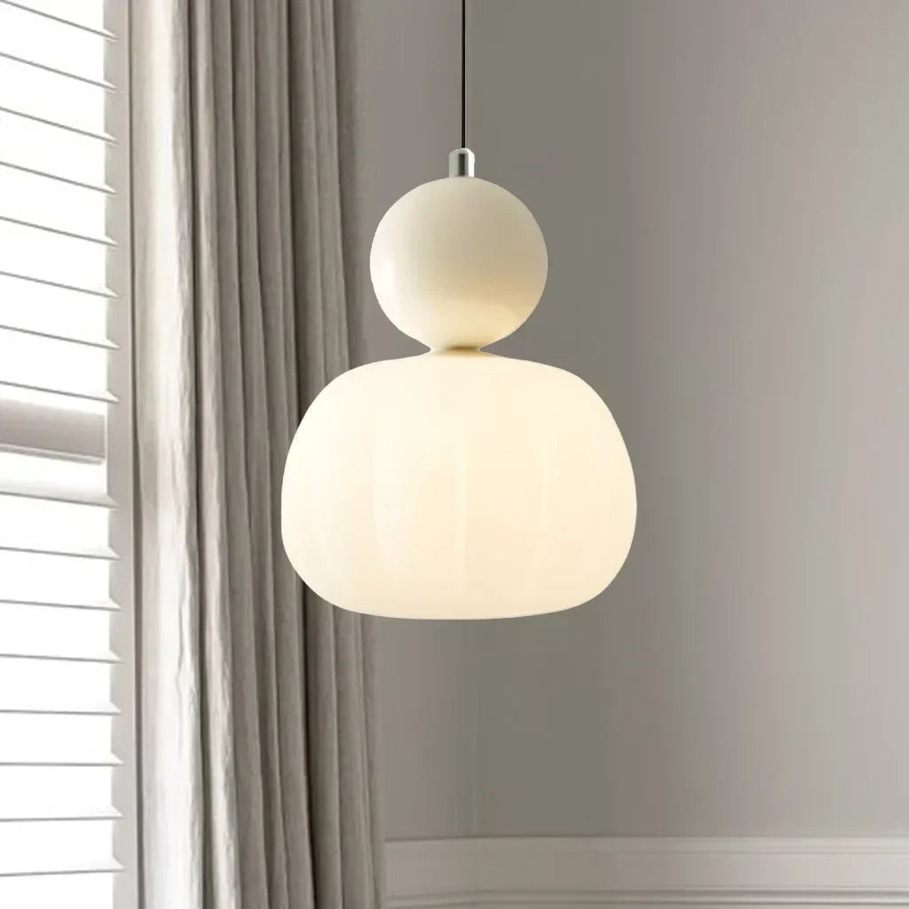 SUENTA Art Deco Pendelleuchte Glas Modern Für Wohnzimmer Ideal Ein Kopf Beige