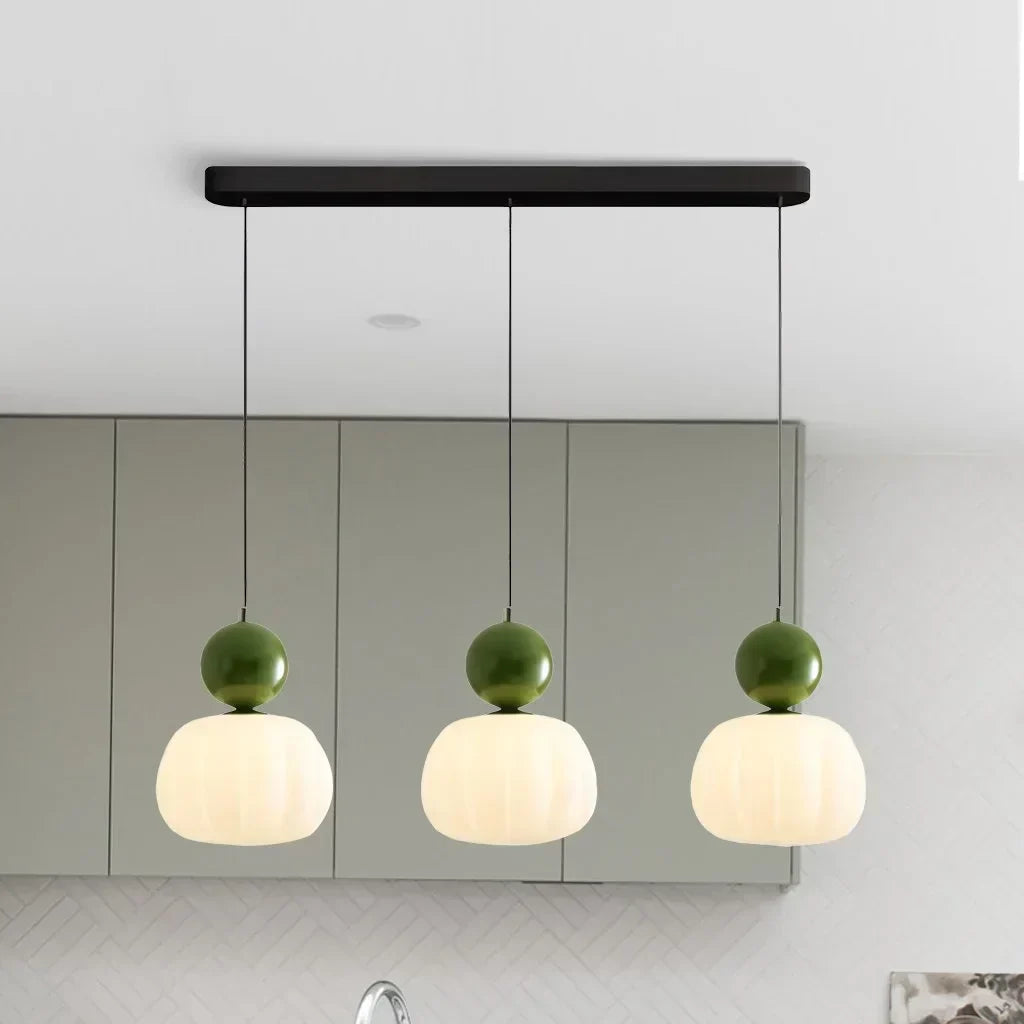 SUENTA Art Deco Pendelleuchte Glas Modern Für Wohnzimmer Ideal Drei Köpfe Grün