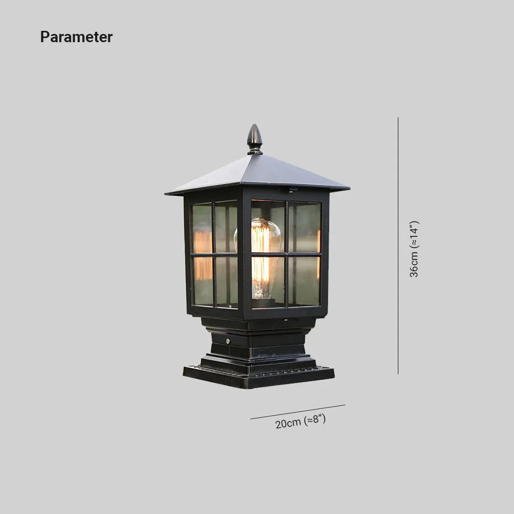 SUENTA Außenlaterne Schwarze Metallsäule IP65 Wetterfeste Lampe