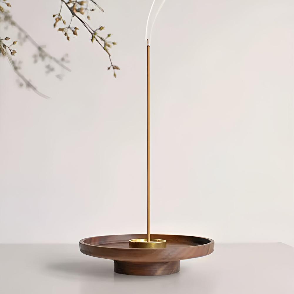 SUENTA Balinesischer Räucherstäbchenhalter aus Holz und Kupfer – Kompakt und Elegant Default