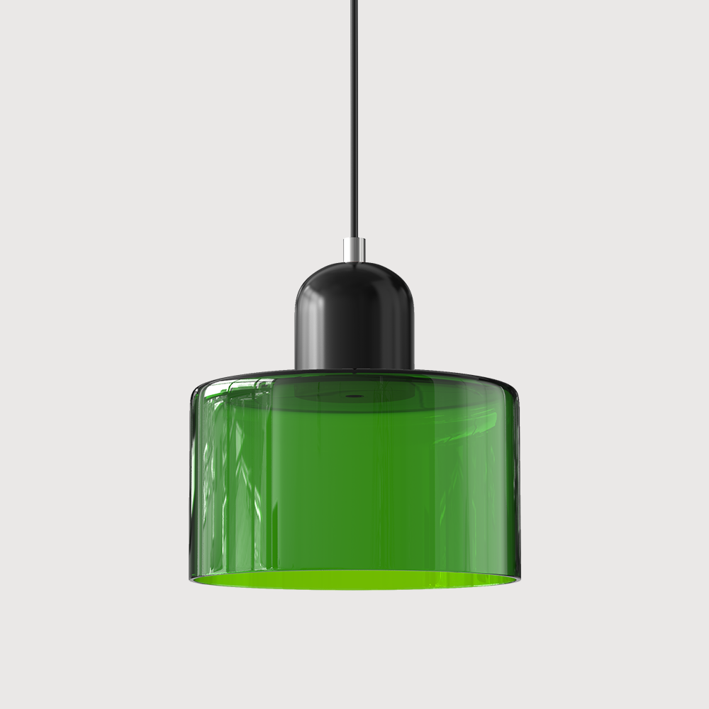 SUENTA Bauhaus Glas Pendelleuchte Modernes Design Mit Klarglas Hellgrün Schwarz