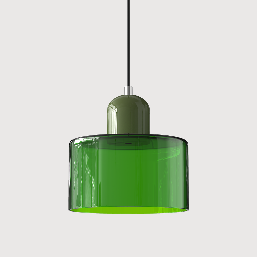 SUENTA Bauhaus Glas Pendelleuchte Modernes Design Mit Klarglas Hellgrün Grün