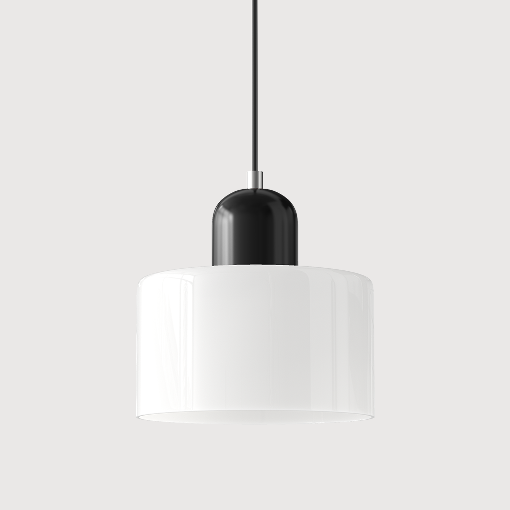 SUENTA Bauhaus Glas Pendelleuchte Modernes Design Mit Klarglas Weiß Schwarz