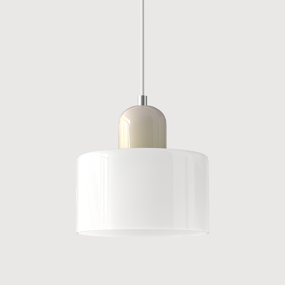 SUENTA Bauhaus Glas Pendelleuchte Modernes Design Mit Klarglas Weiß Beige