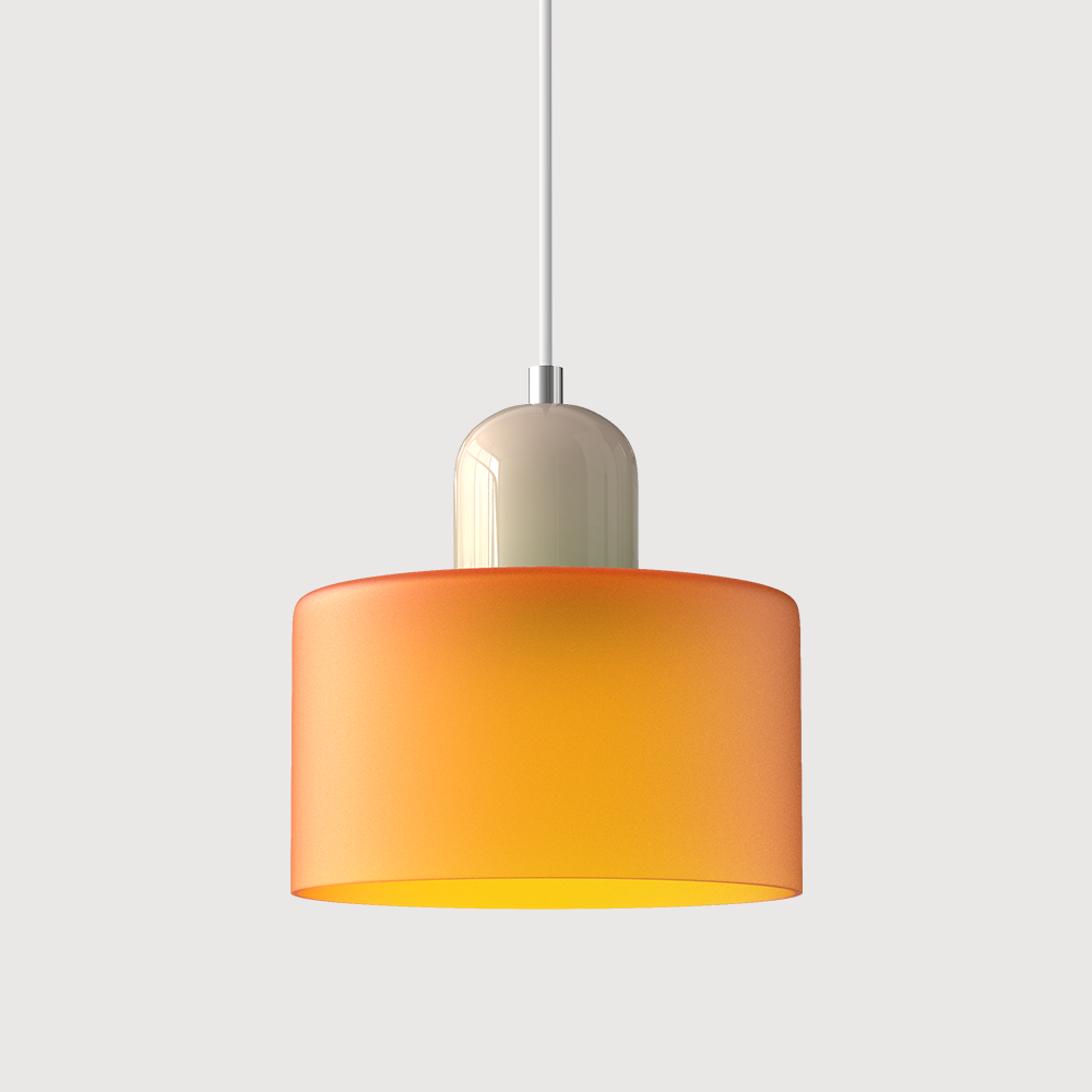 SUENTA Bauhaus Glas Pendelleuchte Modernes Design Mit Klarglas Orange Beige