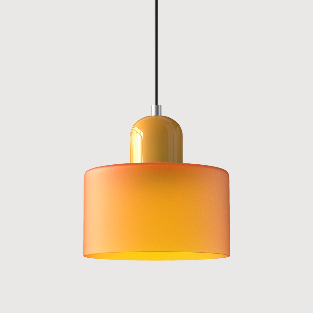 SUENTA Bauhaus Glas Pendelleuchte Modernes Design Mit Klarglas Orange Gelb