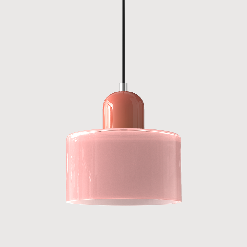 SUENTA Bauhaus Glas Pendelleuchte Modernes Design Mit Klarglas Rosa Rosa