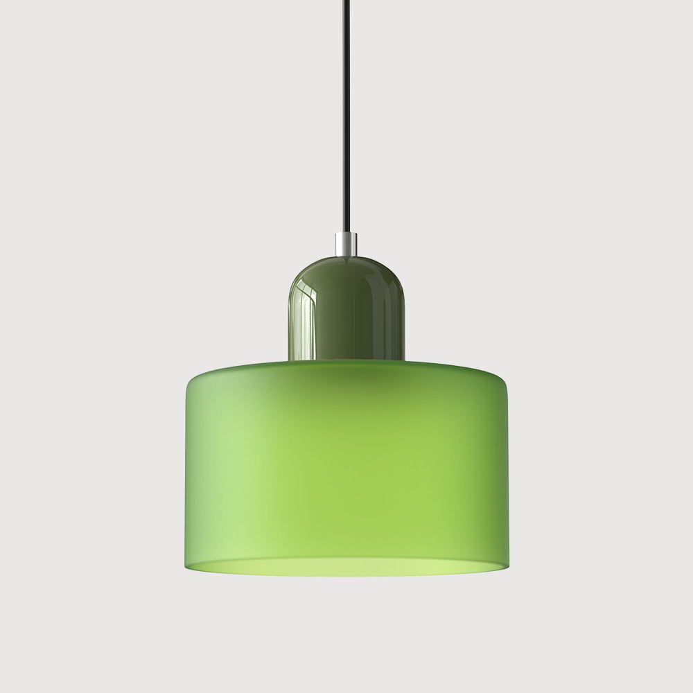 SUENTA Bauhaus Glas Pendelleuchte Modernes Design Mit Klarglas Mattgrün Grün