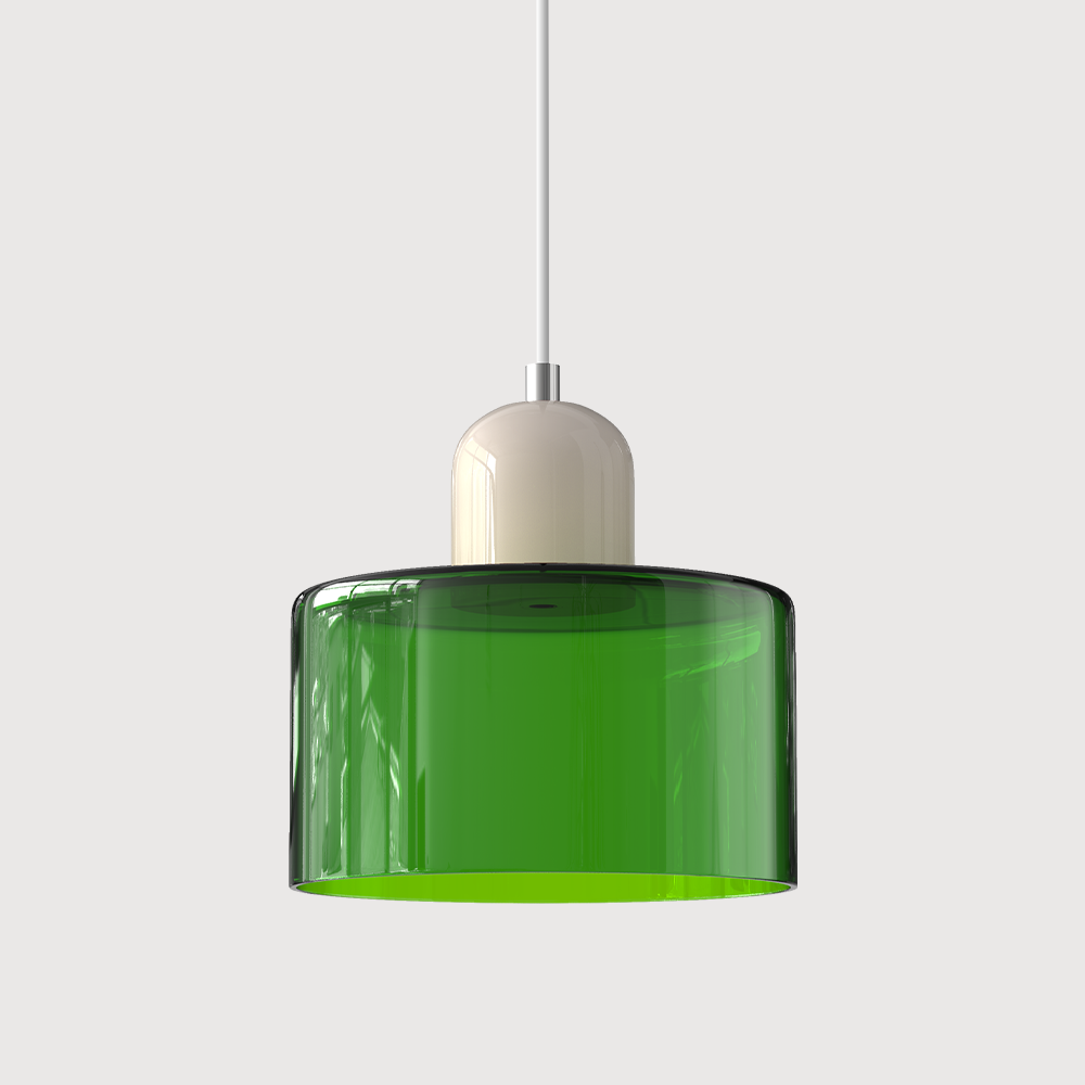 SUENTA Bauhaus Glas Pendelleuchte Modernes Design Mit Klarglas Hellgrün Beige