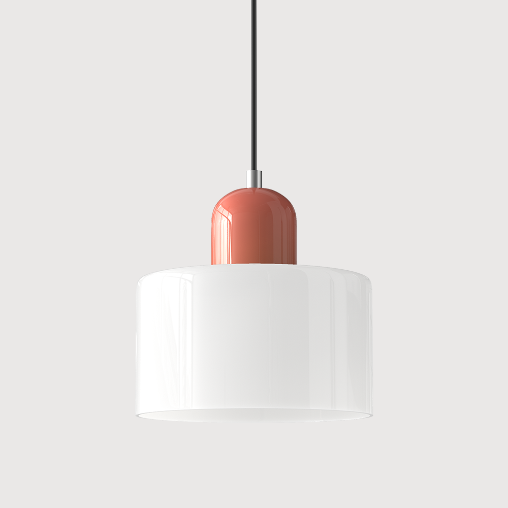 SUENTA Bauhaus Glas Pendelleuchte Modernes Design Mit Klarglas Weiß Rosa