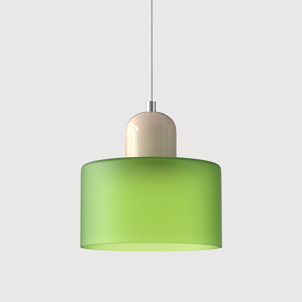 SUENTA Bauhaus Glas Pendelleuchte Modernes Design Mit Klarglas Mattgrün Beige