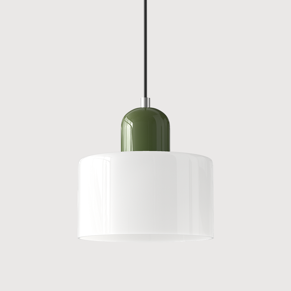 SUENTA Bauhaus Glas Pendelleuchte Modernes Design Mit Klarglas Weiß Grün