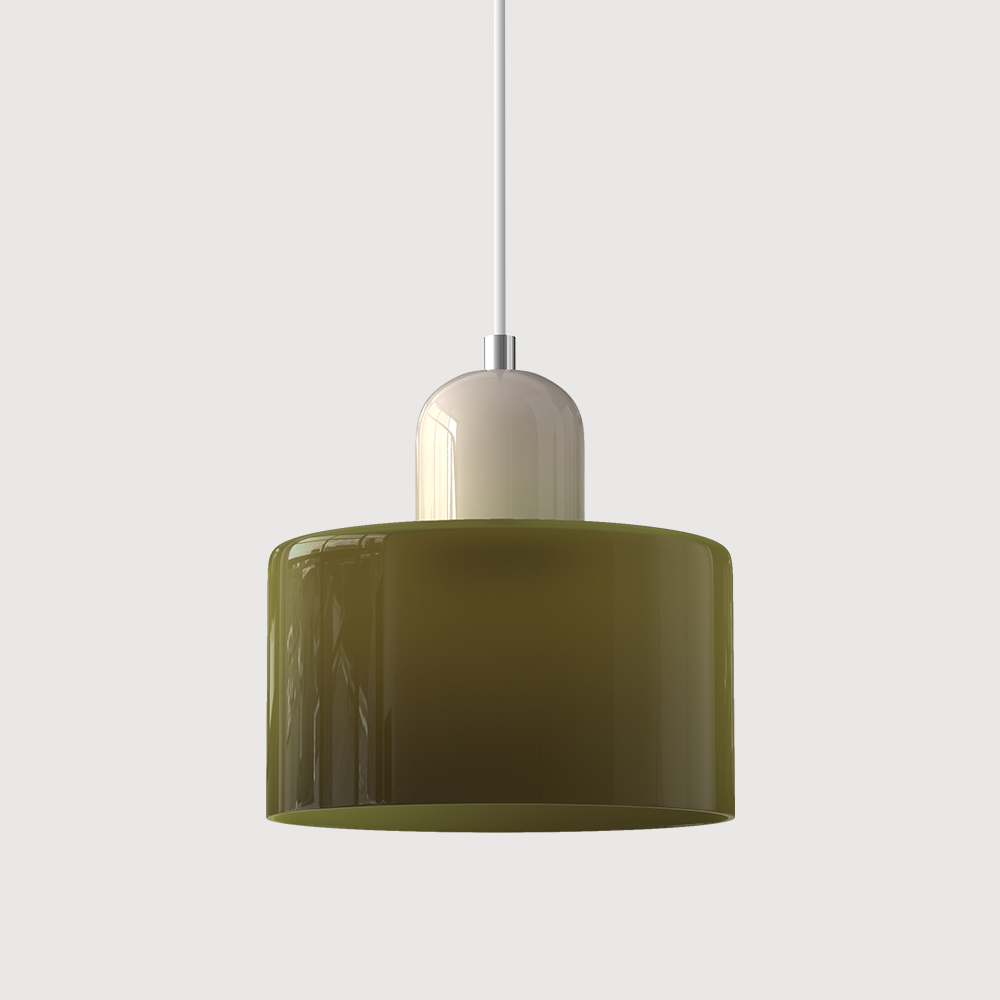 SUENTA Bauhaus Glas Pendelleuchte Modernes Design Mit Klarglas Grün Beige
