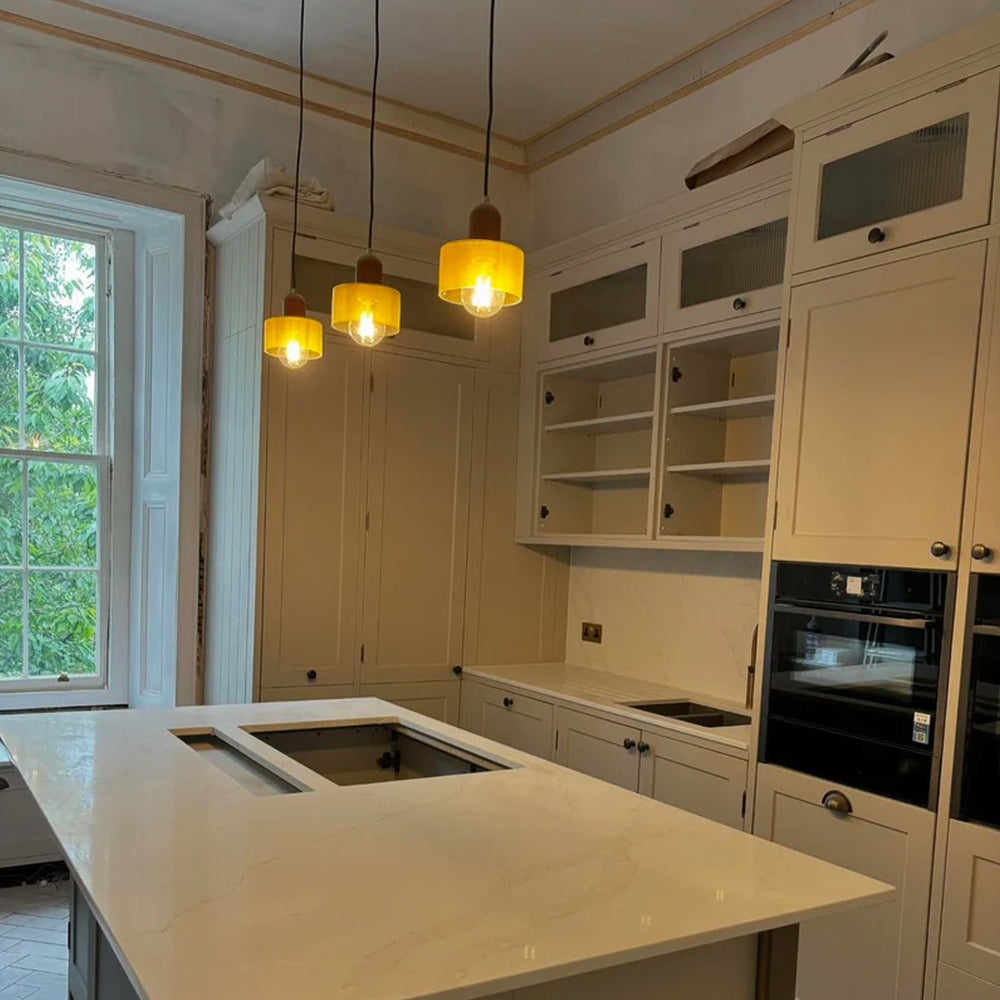 SUENTA Bauhaus Glas Pendelleuchte Modernes Design Mit Klarglas