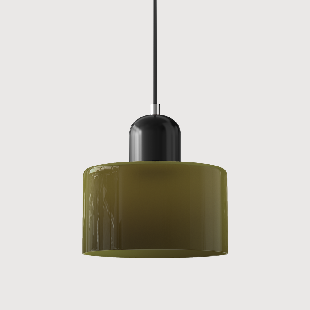 SUENTA Bauhaus Glas Pendelleuchte Modernes Design Mit Klarglas Grün Schwarz