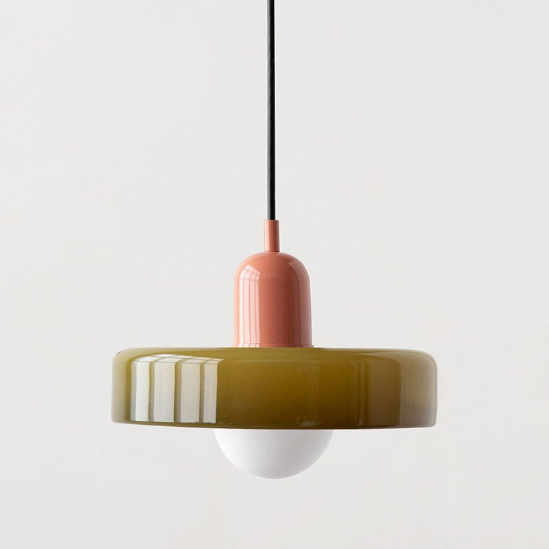 SUENTA Bauhaus Hängeleuchte aus Buntglas für Esstisch – Modernes Design
