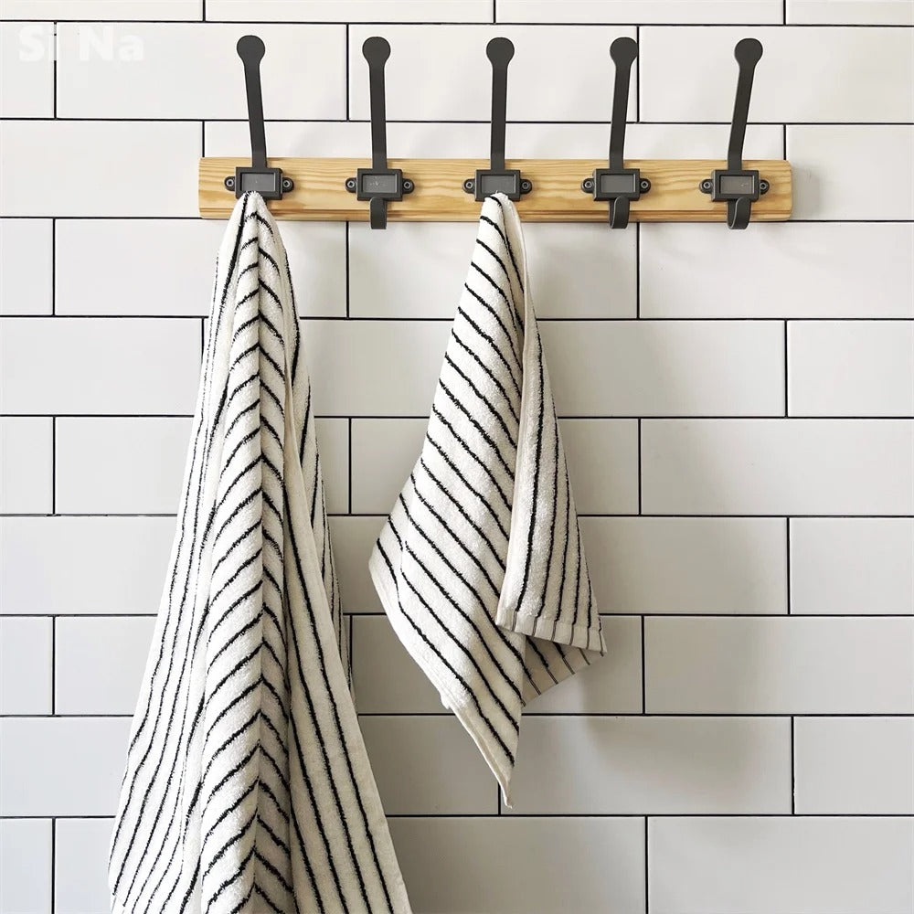 SUENTA Baumwoll-Polyester Badhandtuch – Weich, Schnelle Absorption, Stilvolles Design