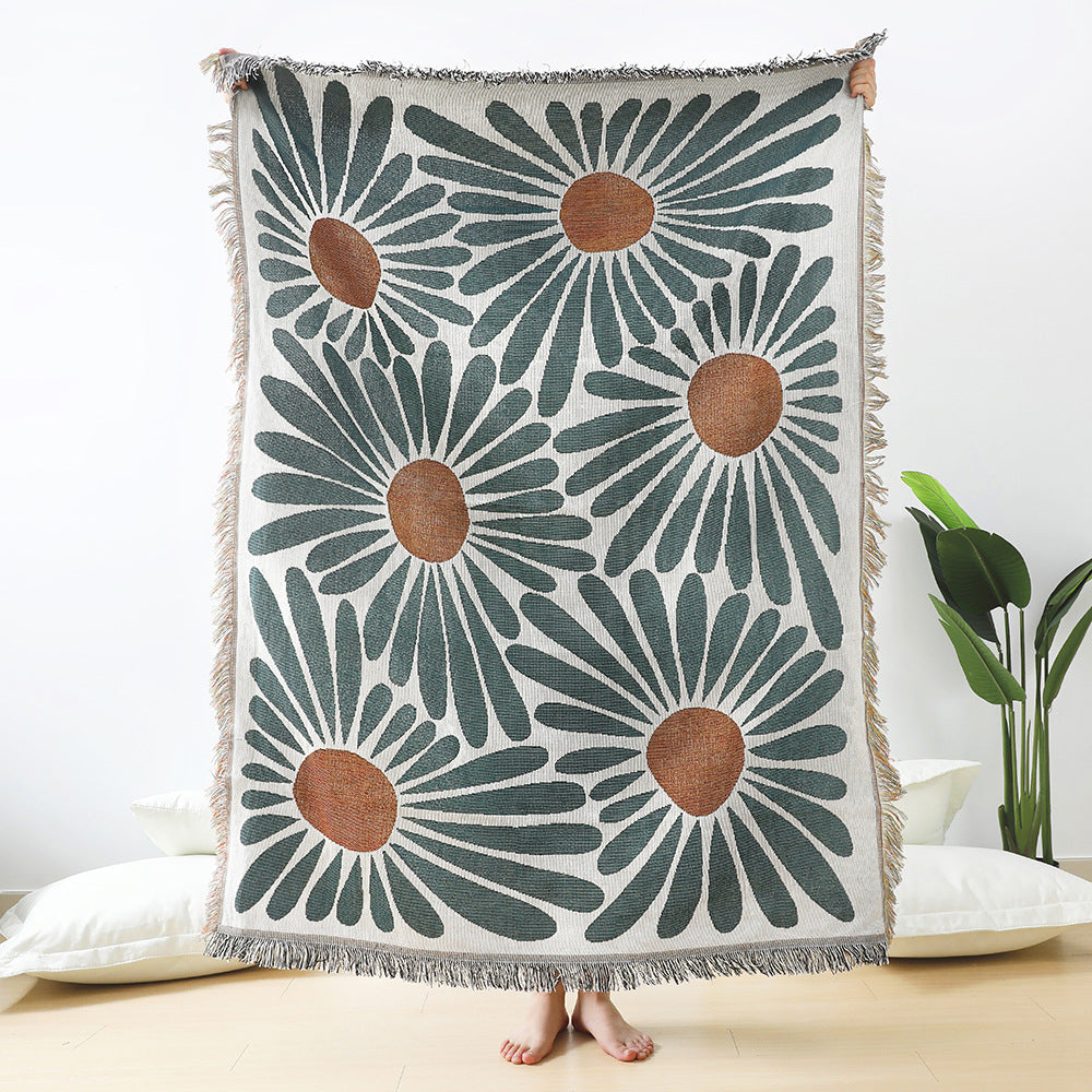SUENTA Baumwoll-Polyester Decke 130 x 160 cm – Weiche Heimdecke für Couch und Bett Default