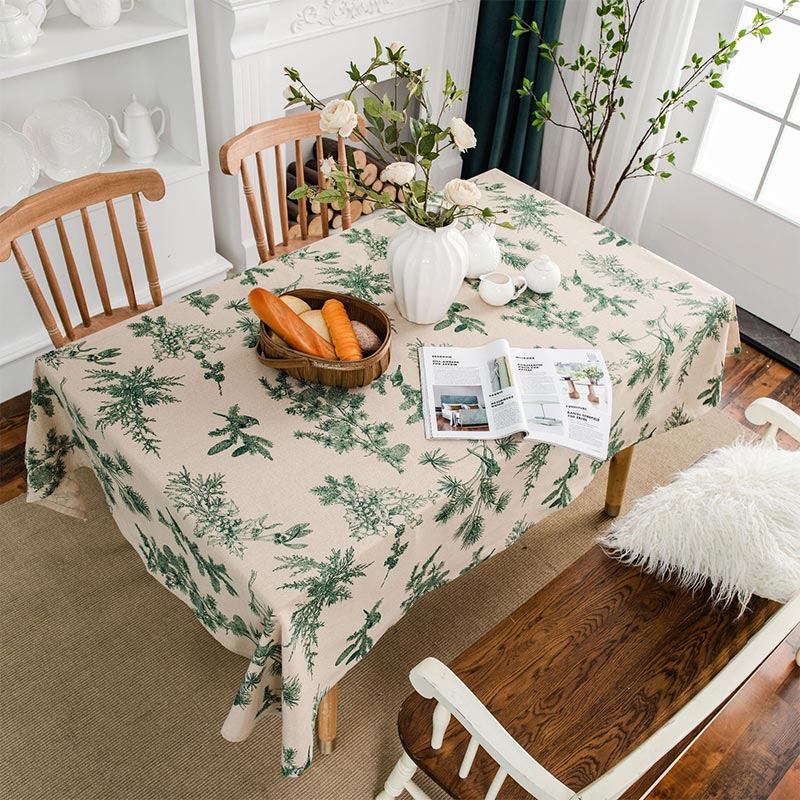 SUENTA Baumwollleinen Tischdecke Pine Bird Motiv Für Esszimmer